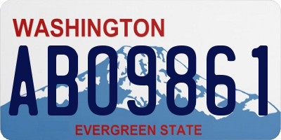 WA license plate ABO9861