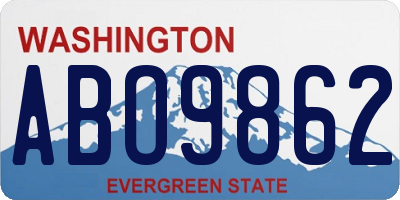 WA license plate ABO9862