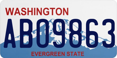 WA license plate ABO9863