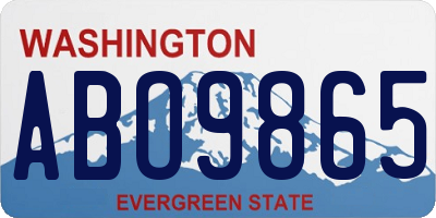 WA license plate ABO9865