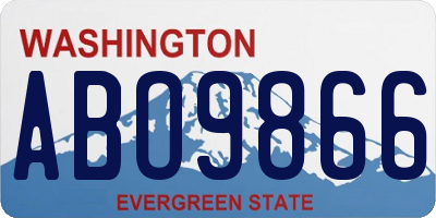 WA license plate ABO9866