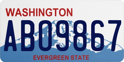 WA license plate ABO9867