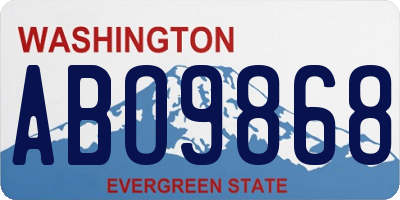 WA license plate ABO9868
