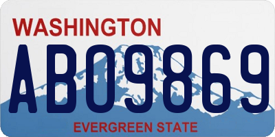 WA license plate ABO9869