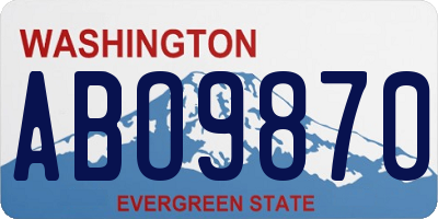 WA license plate ABO9870