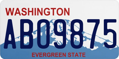 WA license plate ABO9875