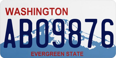WA license plate ABO9876