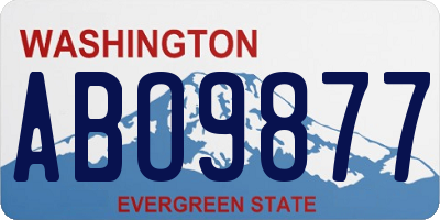 WA license plate ABO9877