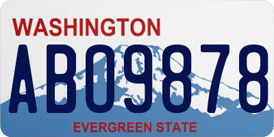 WA license plate ABO9878