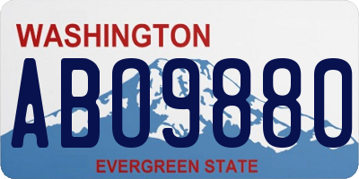 WA license plate ABO9880