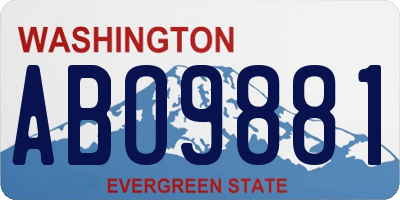 WA license plate ABO9881
