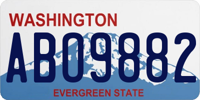 WA license plate ABO9882