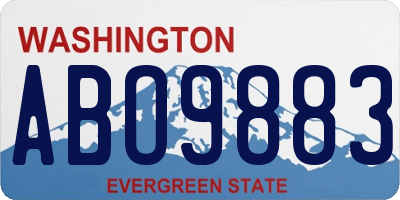 WA license plate ABO9883