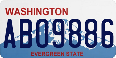 WA license plate ABO9886