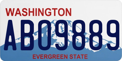 WA license plate ABO9889