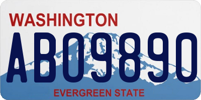 WA license plate ABO9890