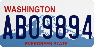 WA license plate ABO9894
