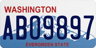 WA license plate ABO9897