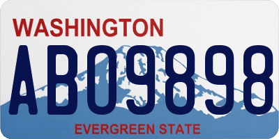 WA license plate ABO9898