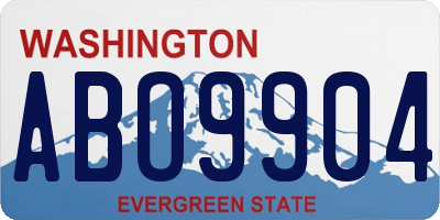 WA license plate ABO9904