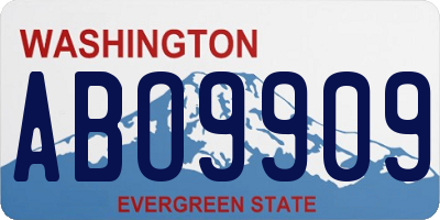 WA license plate ABO9909