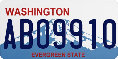 WA license plate ABO9910