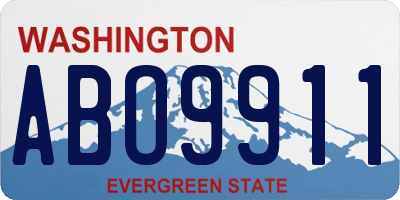 WA license plate ABO9911