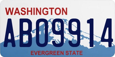 WA license plate ABO9914