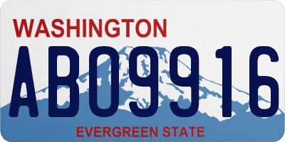 WA license plate ABO9916