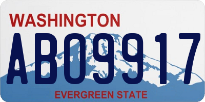 WA license plate ABO9917