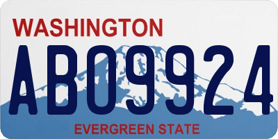 WA license plate ABO9924