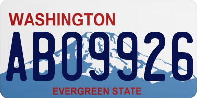 WA license plate ABO9926