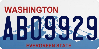 WA license plate ABO9929