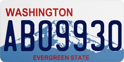 WA license plate ABO9930