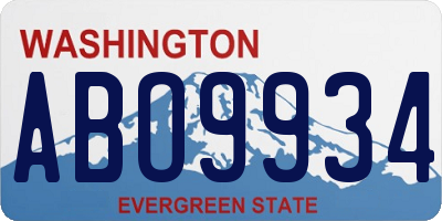 WA license plate ABO9934