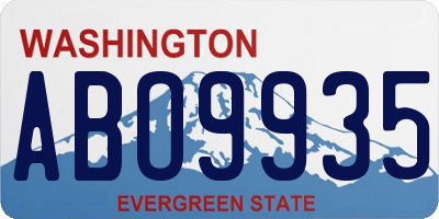 WA license plate ABO9935