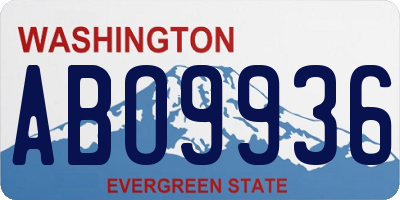 WA license plate ABO9936