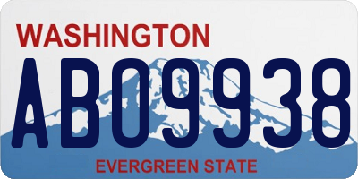 WA license plate ABO9938
