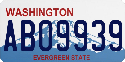 WA license plate ABO9939