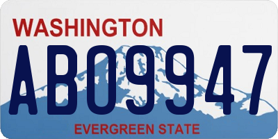 WA license plate ABO9947