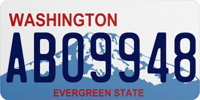 WA license plate ABO9948