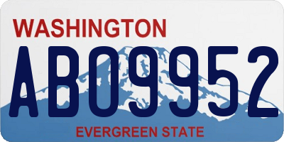 WA license plate ABO9952