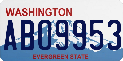 WA license plate ABO9953