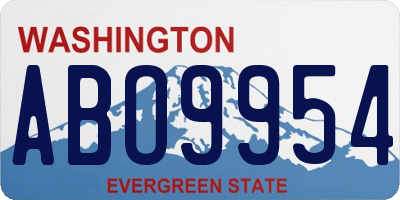 WA license plate ABO9954