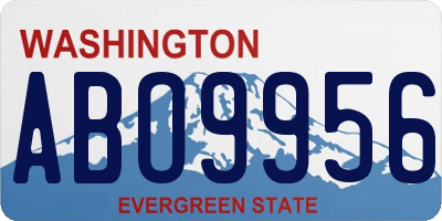 WA license plate ABO9956