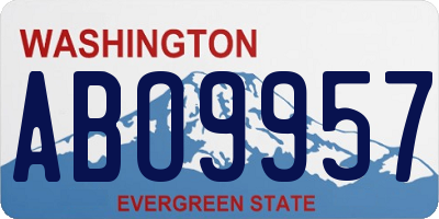 WA license plate ABO9957