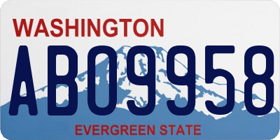 WA license plate ABO9958