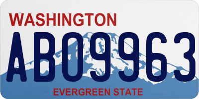 WA license plate ABO9963