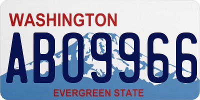 WA license plate ABO9966