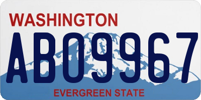 WA license plate ABO9967
